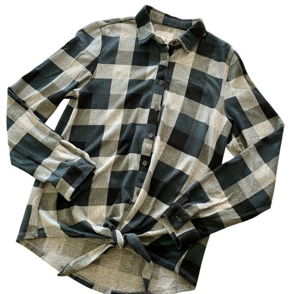 Via Penny Lane Reworked Apparel | Pink Floyd Plaid Button Up Shirt Small - Picture 2 of 10